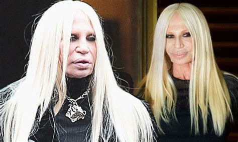 what did donatella versace do to her face|Donatella Versace without make up.